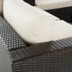 Canapé d'angle d'extérieur 6 places en osier Santa Rosa avec rangement par Christopher Knight Home