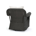 Ensemble de 4 fauteuils pivotants de jardin en osier et aluminium avec foyer carré Venti Outdoor par Christopher Knight Home