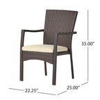 Ensemble de salle à manger extensible Davenport de 9 pièces en bois et osier par Christopher Knight Home