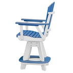 Ensemble de salle à manger rond 5 pièces hauteur comptoir OS Home and Office en bleu sur base blanche