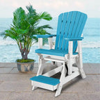 OS Home and Office Modèle Double Balançoire avec Table Centrale Bleu Aruba et Blanc - N/A