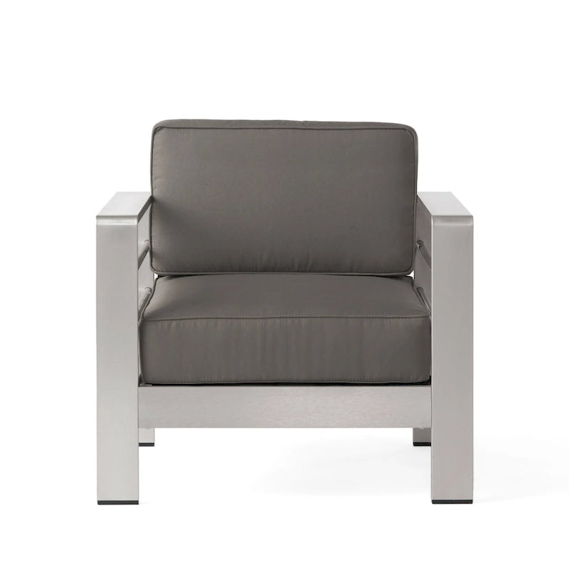 Ensemble de conversation en aluminium 5 places d'extérieur Cape Coral avec 2 tables d'appoint par Christopher Knight Home