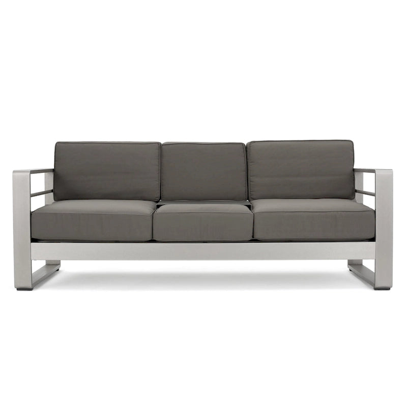 Ensemble de conversation en aluminium 5 places d'extérieur Cape Coral avec 2 tables d'appoint par Christopher Knight Home