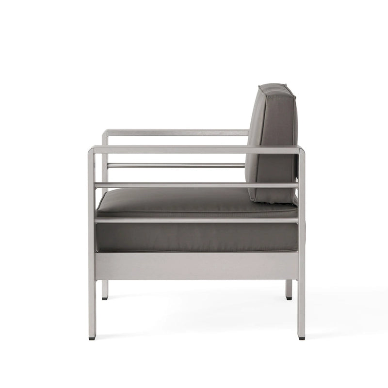 Ensemble de conversation en aluminium 5 places d'extérieur Cape Coral avec 2 tables d'appoint par Christopher Knight Home