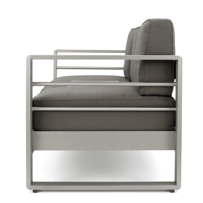 Ensemble de conversation en aluminium 5 places d'extérieur Cape Coral avec 2 tables d'appoint par Christopher Knight Home