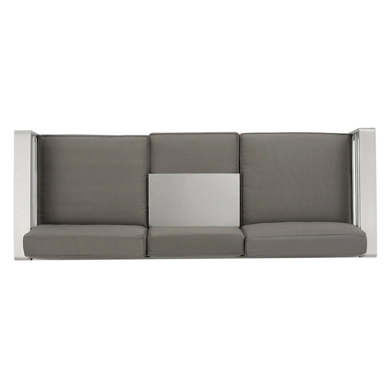 Ensemble de conversation en aluminium 5 places d'extérieur Cape Coral avec 2 tables d'appoint par Christopher Knight Home