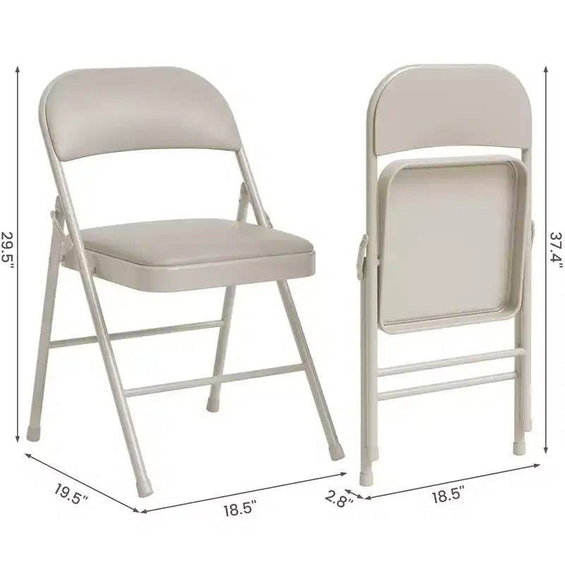 Chaises pliantes lot de 2/4, chaises pliantes rembourrées en PU avec cadre métallique supportant jusqu'à 158 kg