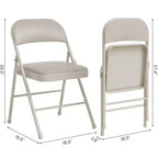 Chaises pliantes lot de 2/4, chaises pliantes rembourrées en PU avec cadre métallique supportant jusqu'à 158 kg