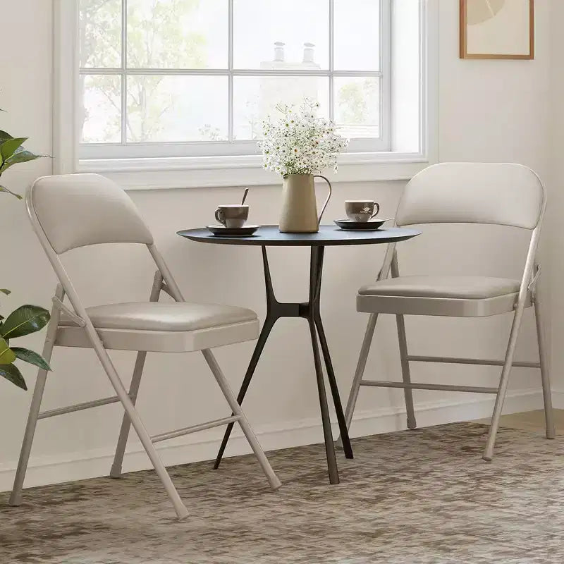 Chaises pliantes lot de 2/4, chaises pliantes rembourrées en PU avec cadre métallique supportant jusqu'à 158 kg