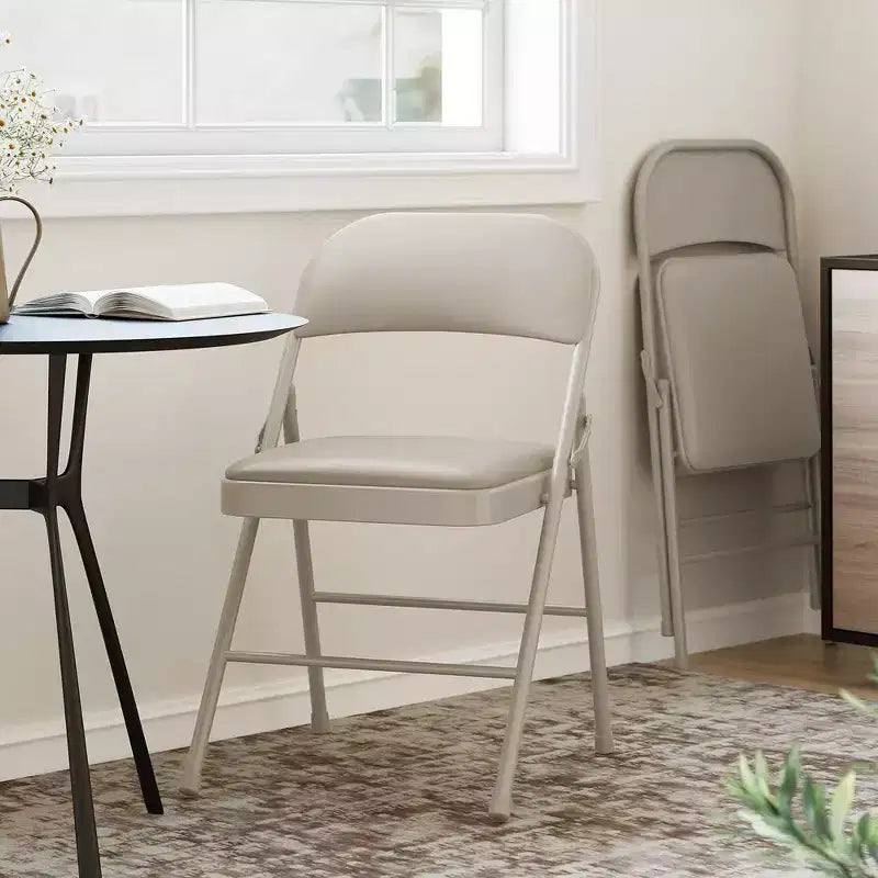 Chaises pliantes lot de 2/4, chaises pliantes rembourrées en PU avec cadre métallique supportant jusqu'à 158 kg