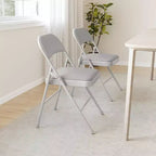 Chaises pliantes lot de 2/4, chaises pliantes rembourrées en PU avec cadre métallique supportant jusqu'à 158 kg