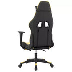 vidaXL Chaise de massage gaming en similicuir noir et doré avec repose-pieds, dossier réglable et design pivotant, un confort robuste et élégant pour les joueurs