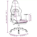 vidaXL Chaise de massage gaming en similicuir noir et doré avec repose-pieds, dossier réglable et design pivotant, un confort robuste et élégant pour les joueurs