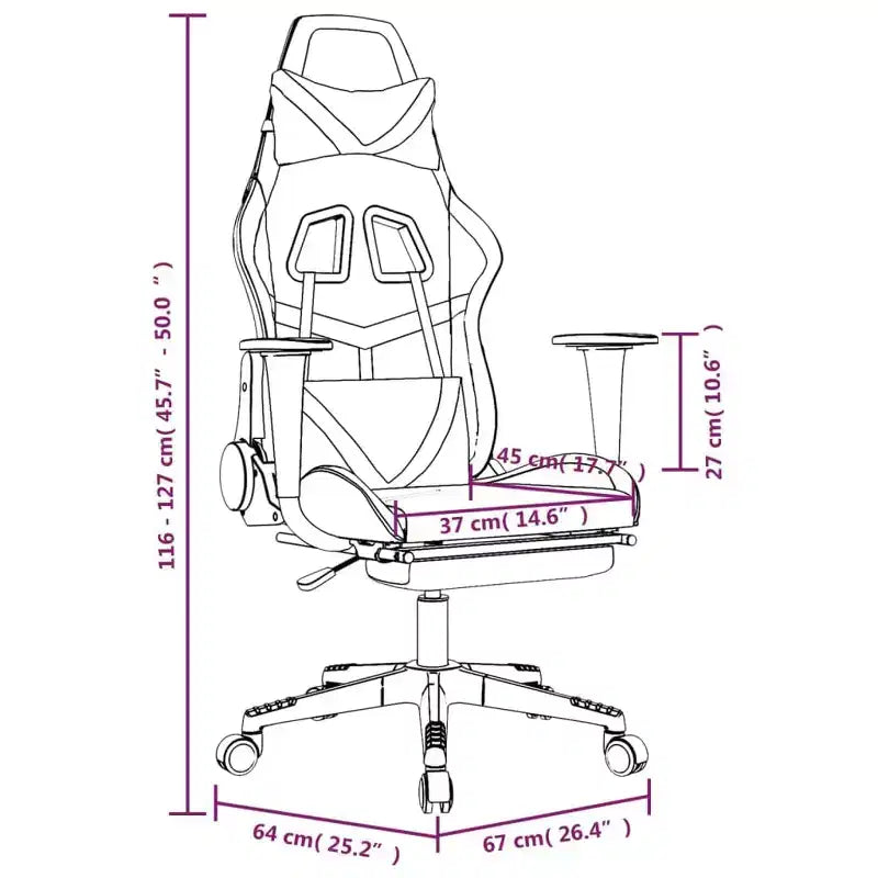 vidaXL Fauteuil de jeu avec repose-pieds, blanc et rose, similicuir