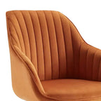 Fauteuil d'appoint pivotant à 360° HOMLUX Pyramid, style milieu de siècle, revêtu de velours confortable - Pieds plaqués or pour chambre, bureau, salle à manger