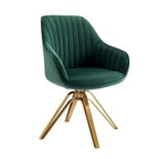 Fauteuil d'appoint pivotant à 360° HOMLUX Pyramid, style milieu de siècle, revêtu de velours confortable - Pieds plaqués or pour chambre, bureau, salle à manger