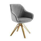 Fauteuil d'appoint pivotant à 360° HOMLUX Pyramid, style milieu de siècle, revêtu de velours confortable - Pieds plaqués or pour chambre, bureau, salle à manger