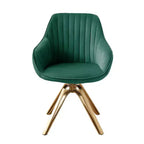 Fauteuil d'appoint pivotant à 360° HOMLUX Pyramid, style milieu de siècle, revêtu de velours confortable - Pieds plaqués or pour chambre, bureau, salle à manger