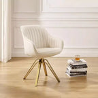 Fauteuil d'appoint pivotant à 360° HOMLUX Pyramid, style milieu de siècle, revêtu de velours confortable - Pieds plaqués or pour chambre, bureau, salle à manger