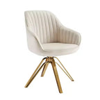 Fauteuil d'appoint pivotant à 360° HOMLUX Pyramid, style milieu de siècle, revêtu de velours confortable - Pieds plaqués or pour chambre, bureau, salle à manger