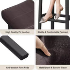 Whizmax Lot de 2 tabourets de bar sans dossier de 24 pouces, tabourets de bar rembourrés à hauteur de comptoir avec surface incurvée, pieds et repose-pieds en métal
