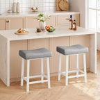 Whizmax Lot de 2 tabourets de bar sans dossier de 24 pouces, tabourets de bar rembourrés à hauteur de comptoir avec surface incurvée, pieds et repose-pieds en métal