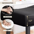 Whizmax Lot de 2 tabourets de bar sans dossier de 24 pouces, tabourets de bar rembourrés à hauteur de comptoir avec surface incurvée, pieds et repose-pieds en métal