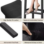 Whizmax Lot de 2 tabourets de bar sans dossier de 24 pouces, tabourets de bar rembourrés à hauteur de comptoir avec surface incurvée, pieds et repose-pieds en métal