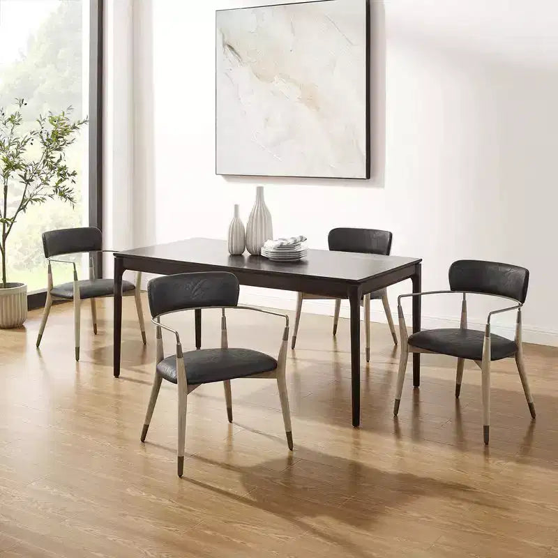 HOMLUX Lot de 2 chaises de salle à manger d'appoint rembourrées avec accoudoirs et dossier incurvé