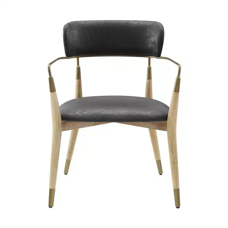 HOMLUX Lot de 2 chaises de salle à manger d'appoint rembourrées avec accoudoirs et dossier incurvé