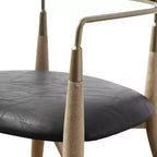 HOMLUX Lot de 2 chaises de salle à manger d'appoint rembourrées avec accoudoirs et dossier incurvé