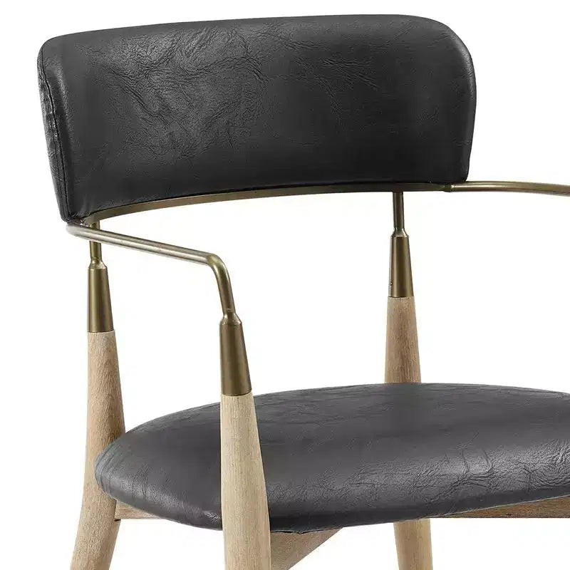 HOMLUX Lot de 2 chaises de salle à manger d'appoint rembourrées avec accoudoirs et dossier incurvé