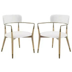 HOMLUX Lot de 2 chaises de salle à manger d'appoint rembourrées avec accoudoirs et dossier incurvé