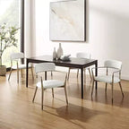 HOMLUX Lot de 2 chaises de salle à manger d'appoint rembourrées avec accoudoirs et dossier incurvé