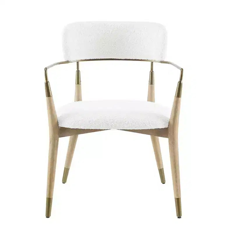 HOMLUX Lot de 2 chaises de salle à manger d'appoint rembourrées avec accoudoirs et dossier incurvé