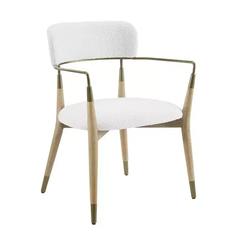 HOMLUX Lot de 2 chaises de salle à manger d'appoint rembourrées avec accoudoirs et dossier incurvé