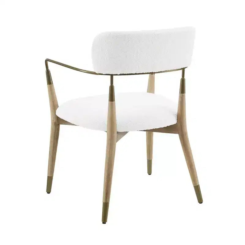 HOMLUX Lot de 2 chaises de salle à manger d'appoint rembourrées avec accoudoirs et dossier incurvé