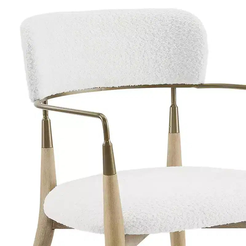 HOMLUX Lot de 2 chaises de salle à manger d'appoint rembourrées avec accoudoirs et dossier incurvé