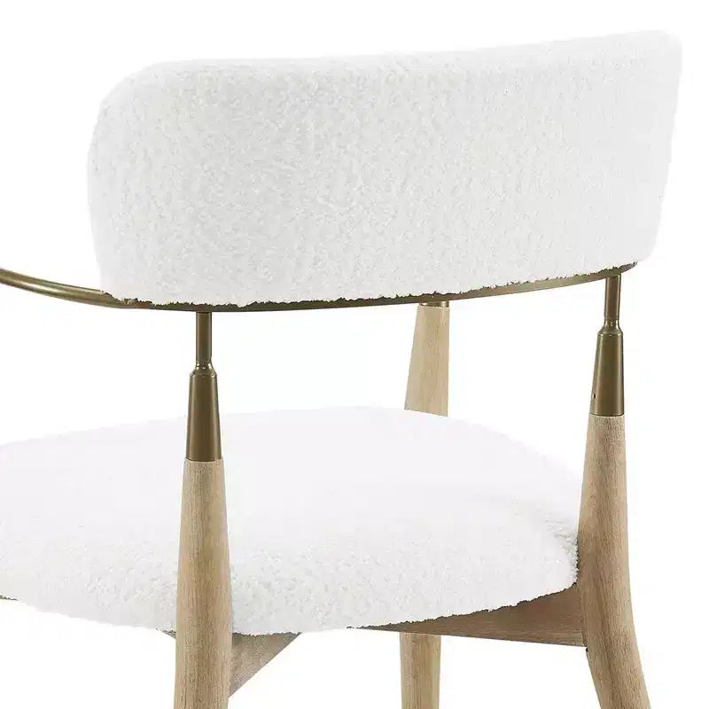 HOMLUX Lot de 2 chaises de salle à manger d'appoint rembourrées avec accoudoirs et dossier incurvé