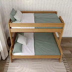 Lit superposé jumeau sur double en bois massif de style campagnard Plank+Beam