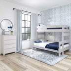 Lit superposé jumeau sur double en bois massif de style campagnard Plank+Beam