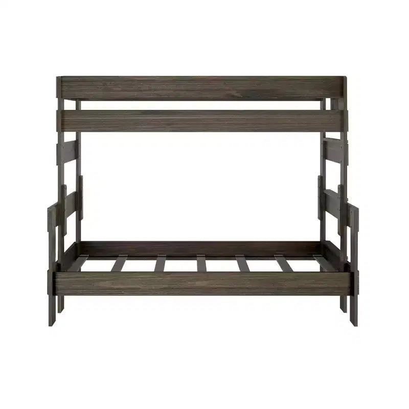 Lit superposé jumeau sur double en bois massif de style campagnard Plank+Beam