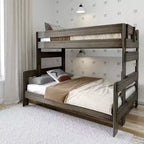Lit superposé jumeau sur double en bois massif de style campagnard Plank+Beam