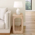 Table d'appoint rectangulaire Plank+Beam avec étagère, Table d'appoint fine pour salon