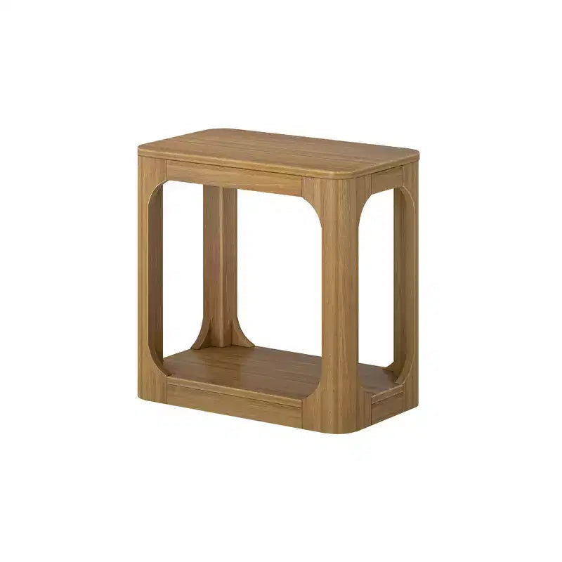 Table d'appoint rectangulaire Plank+Beam avec étagère, Table d'appoint fine pour salon