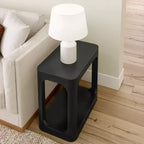 Table d'appoint rectangulaire Plank+Beam avec étagère, Table d'appoint fine pour salon