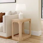 Table d'appoint rectangulaire Plank+Beam avec étagère, Table d'appoint fine pour salon
