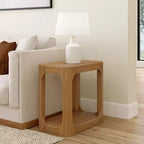 Plank+Beam Rectangular Side Table with Shelf, Slim Side Table for Living Room