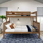 Lit superposé adulte en bois massif Plank+Beam Twin XL sur Queen