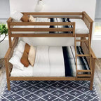 Lit superposé adulte en bois massif Plank+Beam Twin XL sur Queen